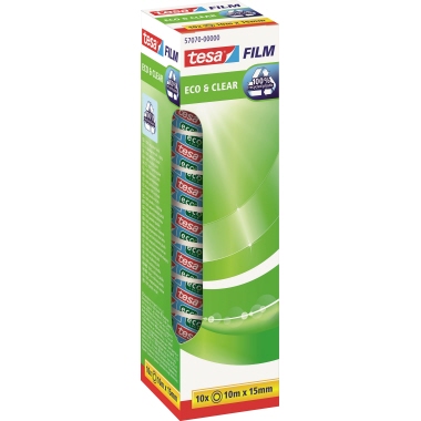 tesa® Klebefilm tesafilm® Eco & Clear 10 St./Pack. 15 mm x 10 m (B x L)  Produktbild