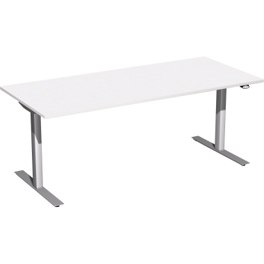 Geramöbel Schreibtisch Elektro-Flex 1.800 x 650-1.250 x 800 mm (B x H x T) weiß Produktbild