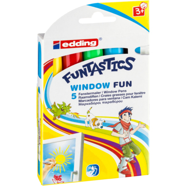 edding Windowmarker 16 FUNTASTICS WINDOW FUN 5 St./Pack. Produktbild