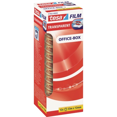 tesa® Klebefilm tesafilm® transparent Office-Box 12 mm x 33 m (B x L) Produktbild