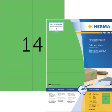 HERMA Universaletikett SPECIAL 105 x 42,3 mm (B x H) grün Produktbild pa_produktabbildung_1 L