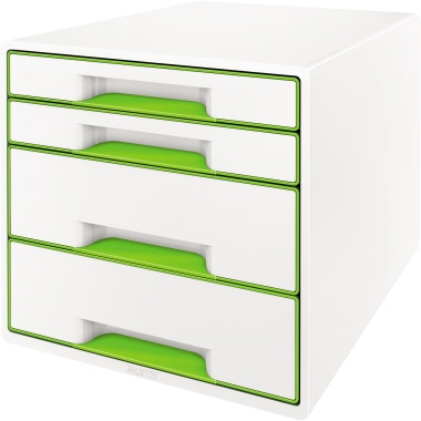 Leitz Schubladenbox WOW CUBE 4 Schubladen grün/weiß Produktbild