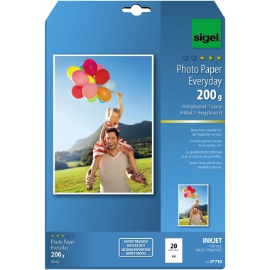 SIGEL Fotopapier Everyday 20 Bl./Pack. 200 g/m² Produktbild pa_produktabbildung_1 L