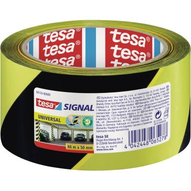 tesa® Signalklebeband Universal gelb/schwarz Produktbild