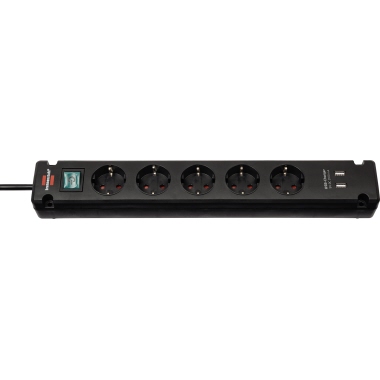 brennenstuhl® Steckdosenleiste Bremounta 2 USB-Ports schwarz Produktbild
