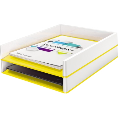 Leitz Briefablage WOW Duo Colour gelb/weiß Produktbild pa_ohnedeko_1 L