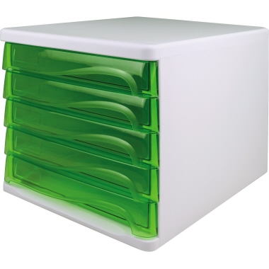 helit Schubladenbox the wave weiß grün transparent Produktbild