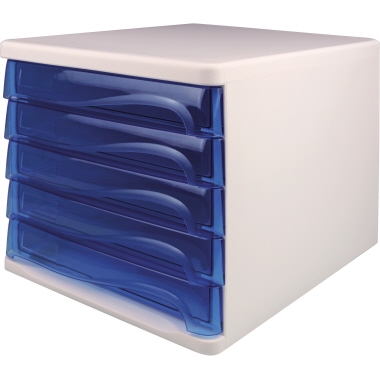 helit Schubladenbox the wave weiß blau transparent Produktbild
