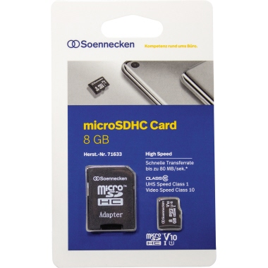 Soennecken Speicherkarte microSDHC 8 Gbyte Produktbild