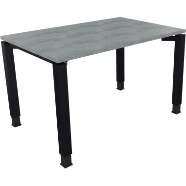 Schreibtisch all in one 1.200 x 680-820 x 800 mm (B x H x T) Vierfuß Quadratrohr beton hell anthrazitmetallic Produktbild