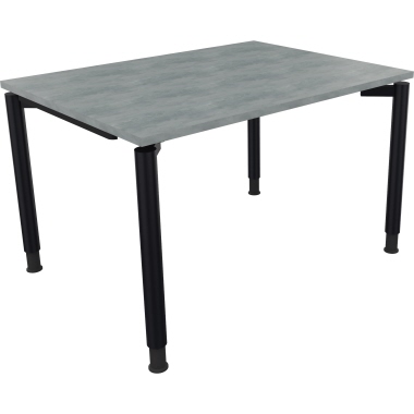 Schreibtisch all in one 1.200 x 680-820 x 900 mm (B x H x T) Vierfuß Rundrohr beton hell anthrazit metallic Produktbild pa_produktabbildung_1 L