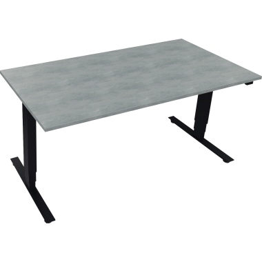 Schreibtisch Move 2.0 1.600 x 625-1.285 x 800 mm (B x H x T) beton hell anthrazit metallic Produktbild