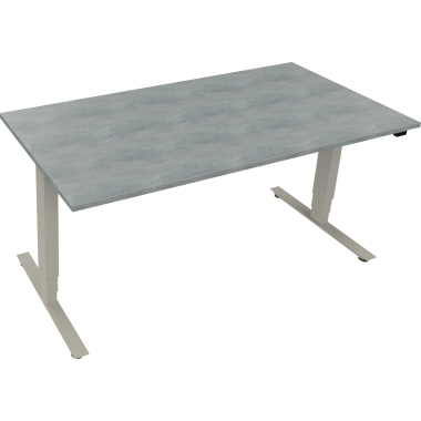 Schreibtisch Move 2.0 1.600 x 625-1.285 x 800 mm (B x H x T) beton hell silberaluminium Produktbild