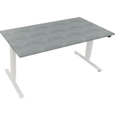 Schreibtisch Move 2.0 1.600 x 625-1.285 x 800 mm (B x H x T) beton hell verkehrsweiß Produktbild