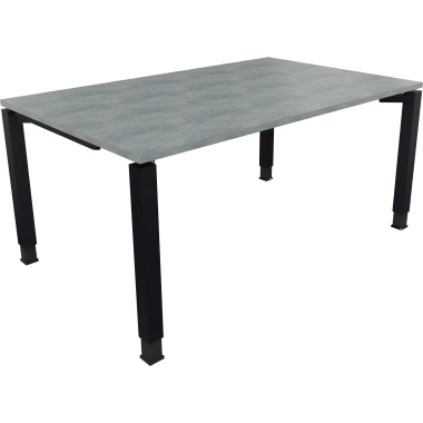 Schreibtisch all in one 1.600 x 680-820 x 1.000 mm (B x H x T) Vierfuß Quadratrohr beton hell anthrazitmetallic Produktbild