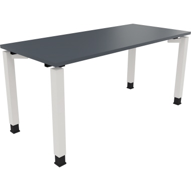 Schreibtisch all in one 1.600 x 680-820 x 700 mm (B x H x T) Vierfuß Quadratrohr lavagrau verkehrsweiß Produktbild pa_produktabbildung_1 L