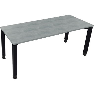 Schreibtisch all in one 1.800 x 680-820 x 700 mm (B x H x T) Vierfuß Quadratrohr beton hell anthrazit metallic Produktbild