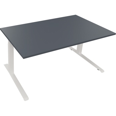 Schreibtisch all in one 1.600 x 645-1.275 x 900 mm (B x H x T) lavagrau verkehrsweiß Produktbild pa_produktabbildung_1 L