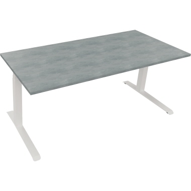 Schreibtisch all in one 1.800 x 645-1.275 x 800 mm (B x H x T) beton hell verkehrsweiß Produktbild pa_produktabbildung_1 L