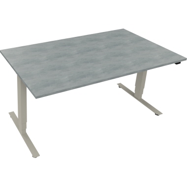 Schreibtisch 1.600 x 625-1.285 x 900 mm (B x H x H x T) beton hell silberaluminium Produktbild pa_produktabbildung_1 L