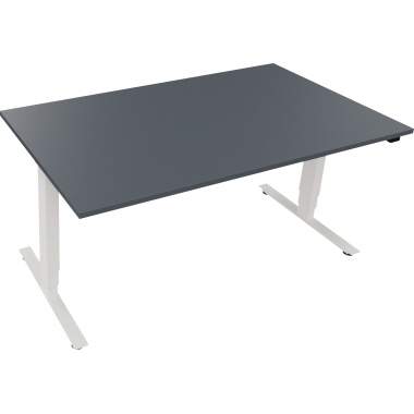 Schreibtisch 1.600 x 625-1.285 x 900 mm (B x H x H x T) lavagrau verkehrsweiß Produktbild