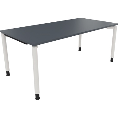 Schreibtisch all in one 1.800 x 680-820 x 900 mm (B x H x T) Vierfuß Rundrohr lavagrau verkehrsweiß Produktbild pa_produktabbildung_1 L