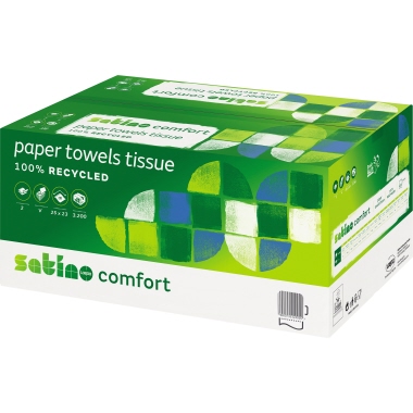 Satino by WEPA Papierhandtuch Comfort 25 x 23 cm (B x L) 20 x 160 Bl./Pack. weiß Produktbild