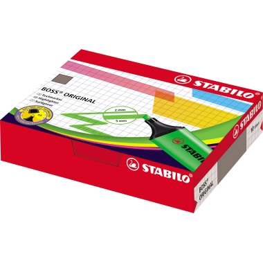 STABILO® Textmarker 10 St./Pack. 4 x gelb, je 2 x grün, pink, blau Produktbild pa_produktabbildung_1 L