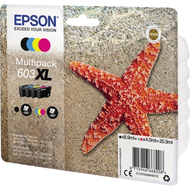 Epson Tintenpatrone 603XL schwarz, cyan, magenta, gelb 4 St./Pack. Produktbild pa_produktabbildung_1 L