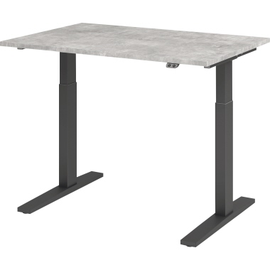 Hammerbacher Schreibtisch 1.200 x 700-1.200 x 800 mm (B x H x T) beton graphit Produktbild