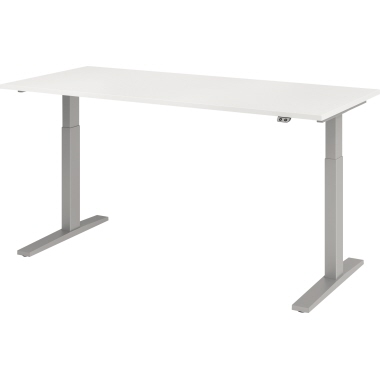 Hammerbacher Schreibtisch 1.800 x 700-1.200 x 800 mm (B x H x T) weiß silber Produktbild pa_produktabbildung_1 L