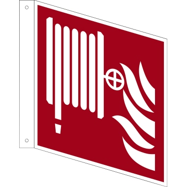 Hinweisschild rot/weiß F002 Löschschlauch als Fahnenschild Produktbild