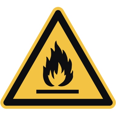 Hinweisschild Warnung vor feuergefährlichen Stoffen Produktbild
