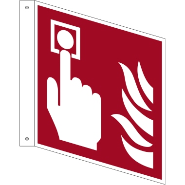 Hinweisschild rot/weiß F005 Brandmelder als Fahnenschild Produktbild