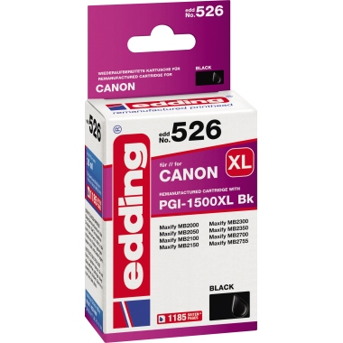 edding Tintenpatrone Kompatibel mit Canon PGI-1500XL BK schwarz Produktbild pa_produktabbildung_1 L