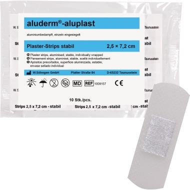 aluderm® Pflaster aluplast 2,5 x 7,2 cm (B x L) nicht elastisch 10 St./Pack. Produktbild pa_produktabbildung_1 L