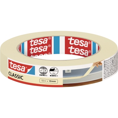 tesa® Kreppband CLASSIC 19 mm x 50 m (B x L) Produktbild