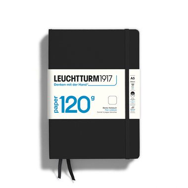LEUCHTTURM Notizbuch Medium EDITION 120 Hardcover blanko schwarz Produktbild pa_ohnedeko_1 L