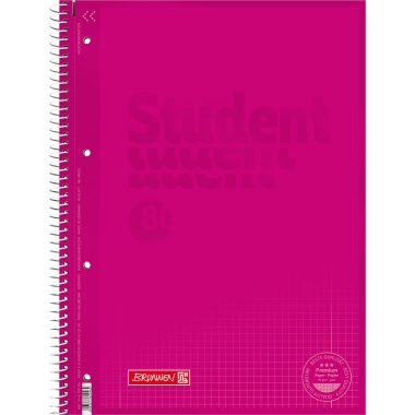 BRUNNEN Collegeblock Student Colour Code kariert mit Rand innen/außen pink Produktbild