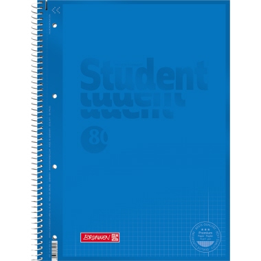 BRUNNEN Collegeblock Student Colour Code kariert mit Rand innen/außen azur blau Produktbild