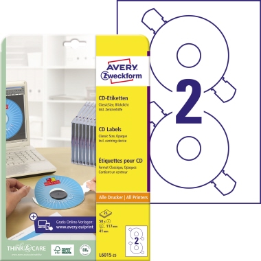 Avery Zweckform CD/DVD Etikett 117 mm Produktbild pa_produktabbildung_1 L