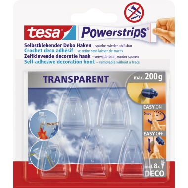tesa® Haken Powerstrips® transparent Deco Produktbild