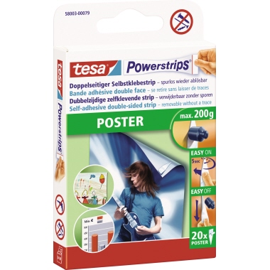 tesa® Klebepad Powerstrips® Poster 20 St./Pack. Produktbild