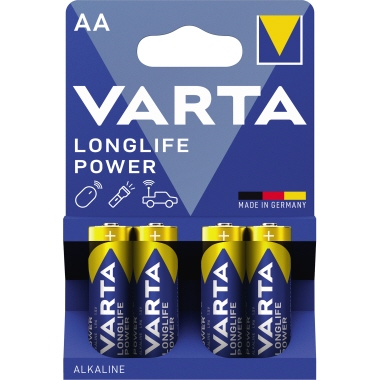 Varta Batterie Longlife Power AA/Mignon 2.970 mAh 4 St./Pack. Produktbild