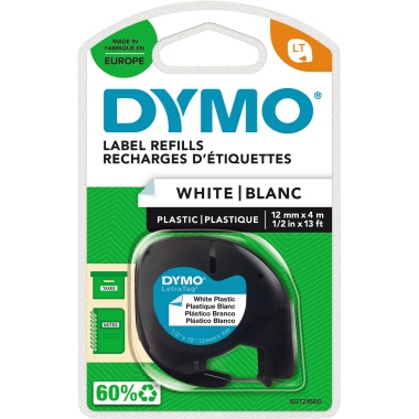 DYMO® Schriftbandkassette LT 12 mm x 4 m (B x L) weiß Produktbild