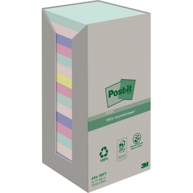Post-it Haftnotiz Recycling Pastell Rainbow Tower