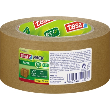 tesa® Packband tesapack® Paper ecoLogo® 50 mm x 50 m (B x L) Produktbild