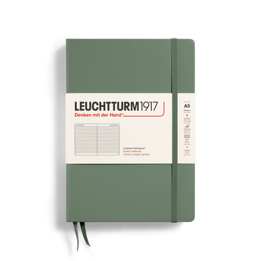LEUCHTTURM Notizbuch Smooth Colours Medium Hardcover liniert olive Produktbild