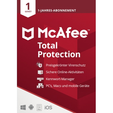 McAfee Software McAfee Total Protection 1 Lizenz Produktbild