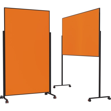 magnetoplan® Moderationstafel Design VarioPin schwarz, pulverbeschichtet orange Produktbild